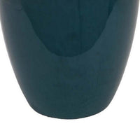 Decorative Jar, 19 Inch Teal Green Ceramic Body, Lid with Storage -BM331392