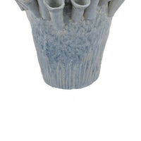 Decorative Vase, Coral Inspired Coastal Design, 13 Inch Blue Ceramic -BM331397