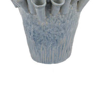 Decorative Vase, Coral Inspired Coastal Design, 13 Inch Blue Ceramic -BM331397