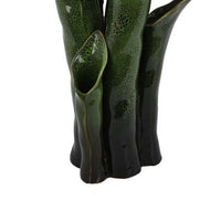 Decorative Vase, 16 Inch Coastal Calla Lily Design, Green Ceramic -BM331400