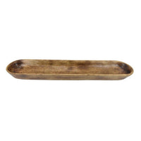 Decorative Tray, 38 Inch Rectangular Shape w Curved Sides, Brown Wood -BM331405