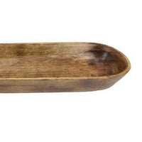 Decorative Tray, 38 Inch Rectangular Shape w Curved Sides, Brown Wood -BM331405