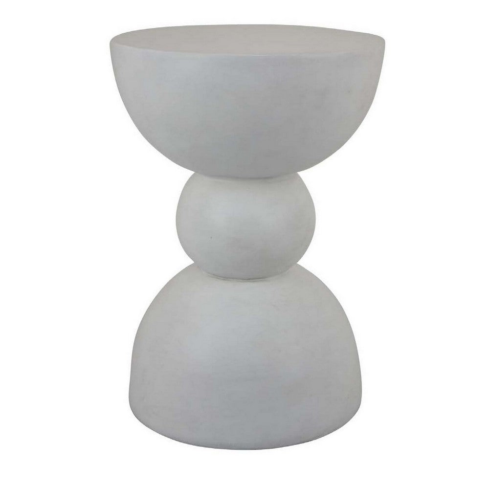Accent Plant Stand table, 20 Inch Hourglass Design Classic White Resin -BM331407