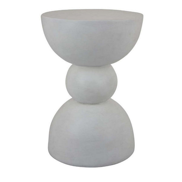 Accent Plant Stand table, 20 Inch Hourglass Design Classic White Resin -BM331407