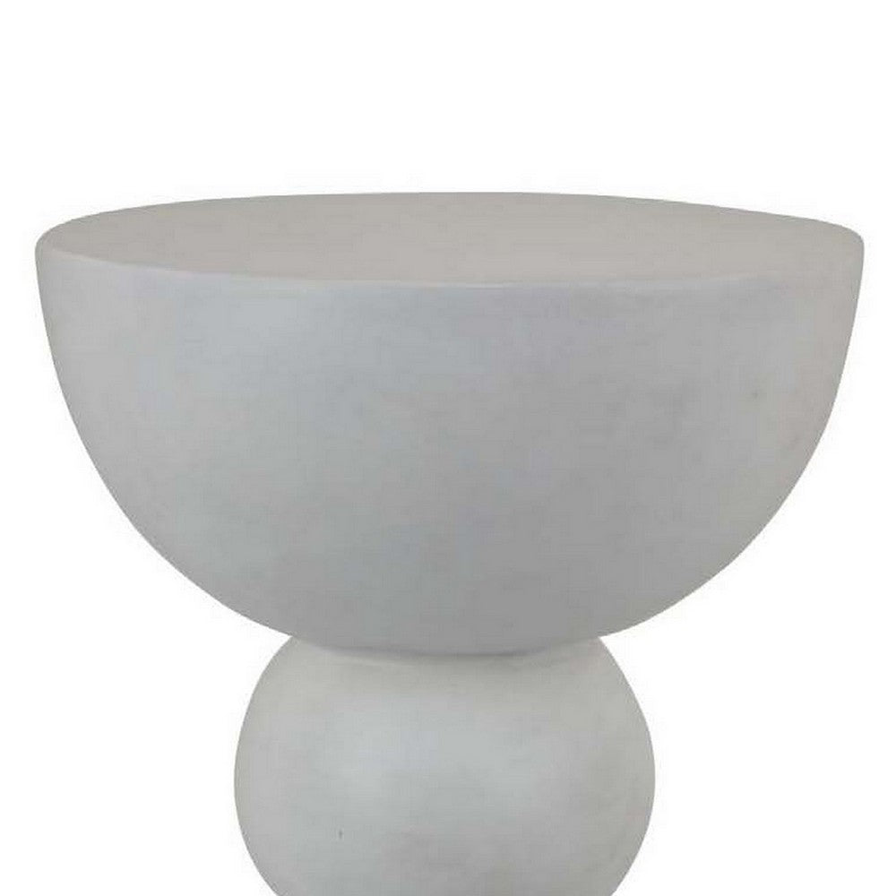 Accent Plant Stand table, 20 Inch Hourglass Design Classic White Resin -BM331407