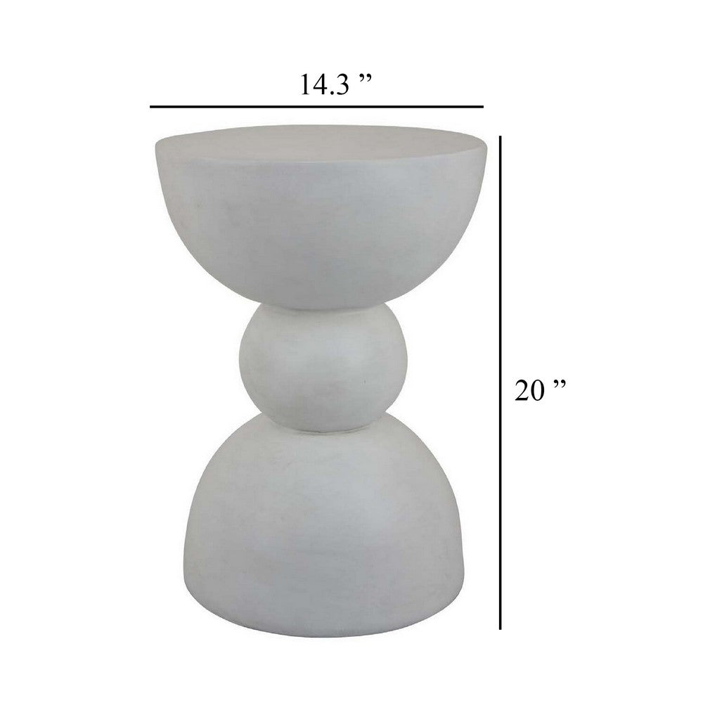 Accent Plant Stand table, 20 Inch Hourglass Design Classic White Resin -BM331407