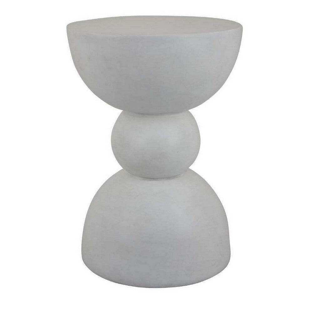 Accent Plant Stand table, 20 Inch Hourglass Design Classic White Resin -BM331407