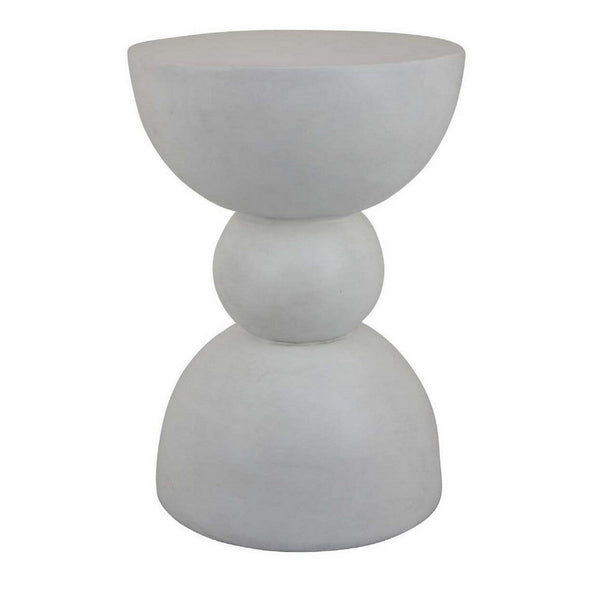Accent Plant Stand table, 20 Inch Hourglass Design Classic White Resin -BM331407