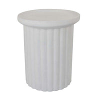 Accent Plant Stand Table, 21 Inch White Resin, Spacious Round Top -BM331408