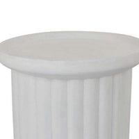 Accent Plant Stand Table, 21 Inch White Resin, Spacious Round Top -BM331408