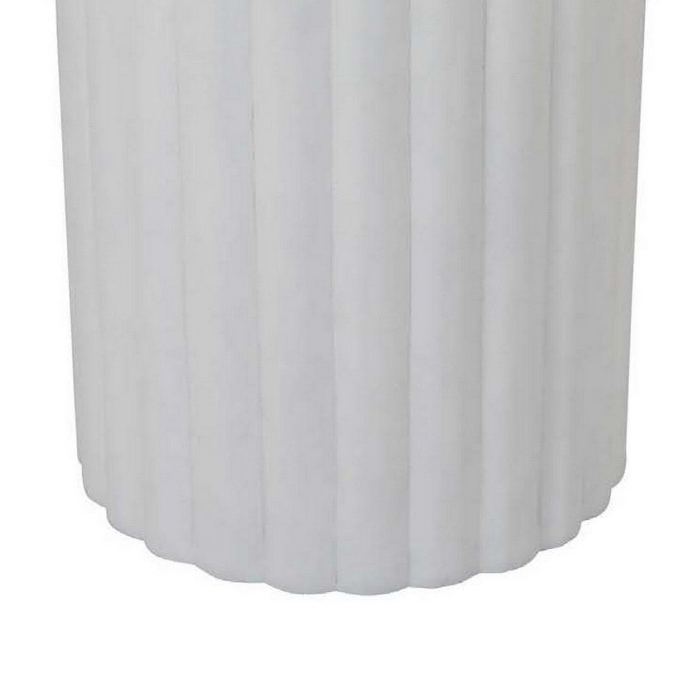 Accent Plant Stand Table, 21 Inch White Resin, Spacious Round Top -BM331408