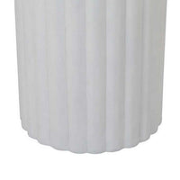 Accent Plant Stand Table, 21 Inch White Resin, Spacious Round Top -BM331408