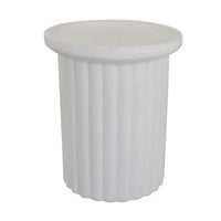 Accent Plant Stand Table, 21 Inch White Resin, Spacious Round Top -BM331408