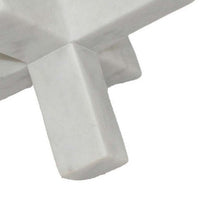 Tabletop Accent Decor, 9 Inch Geometric Cross Design, White Marble -BM331409