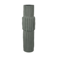 Decorative Accent Vase, Sleek Cactus Design, 36 Inch Green Ceramic -BM331413