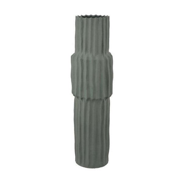 Decorative Accent Vase, Sleek Cactus Design, 36 Inch Green Ceramic -BM331413