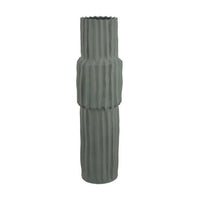 Decorative Accent Vase, Sleek Cactus Design, 36 Inch Green Ceramic -BM331413