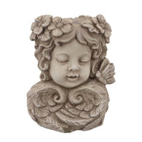 Accent Planter, 13 Inch Face Design, Floral Details, Beige Terracotta -BM331416