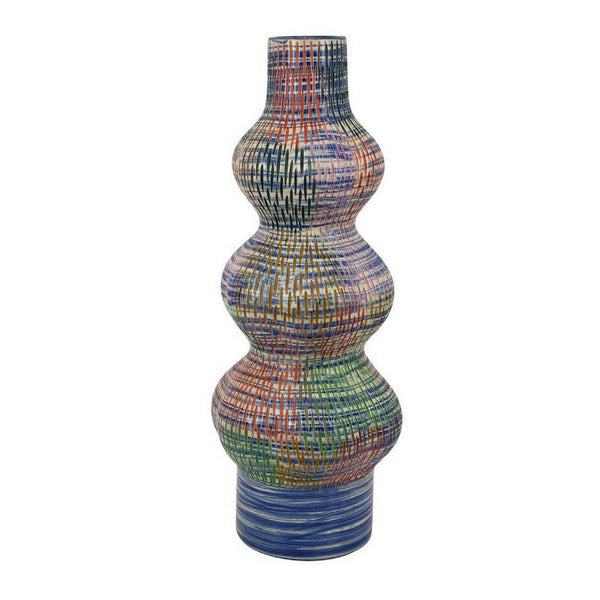 Decorative Accent Vase, 3 Rounded Accents, 22 Inch Multicolor Ceramic -BM331417