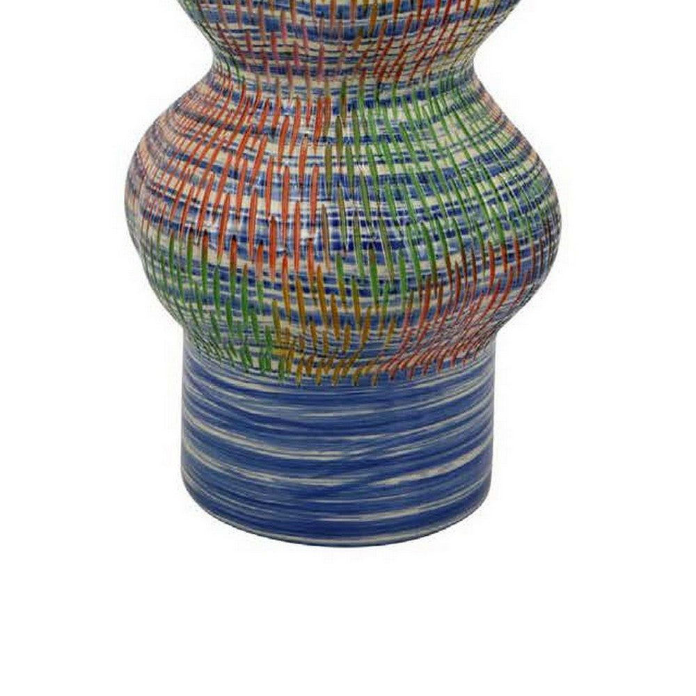 Decorative Accent Vase, 3 Rounded Accents, 22 Inch Multicolor Ceramic -BM331417