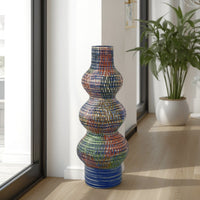 Decorative Accent Vase, 3 Rounded Accents, 22 Inch Multicolor Ceramic -BM331417