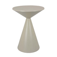 Eula Tall Plant Stand Table, 22 Inch Round Tapered Metal Base, White -BM331423