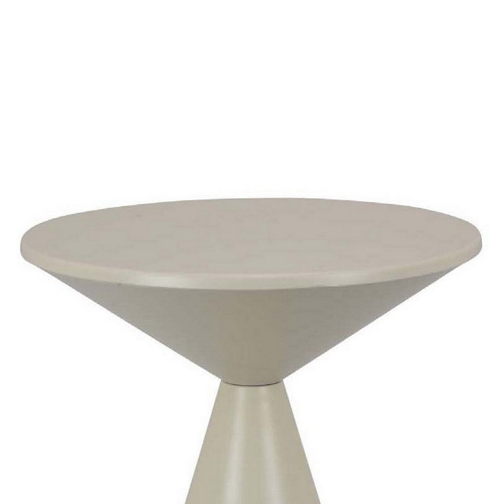 Eula Tall Plant Stand Table, 22 Inch Round Tapered Metal Base, White -BM331423