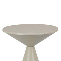 Eula Tall Plant Stand Table, 22 Inch Round Tapered Metal Base, White -BM331423