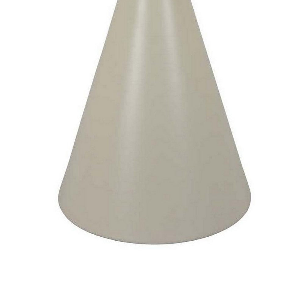 Eula Tall Plant Stand Table, 22 Inch Round Tapered Metal Base, White -BM331423