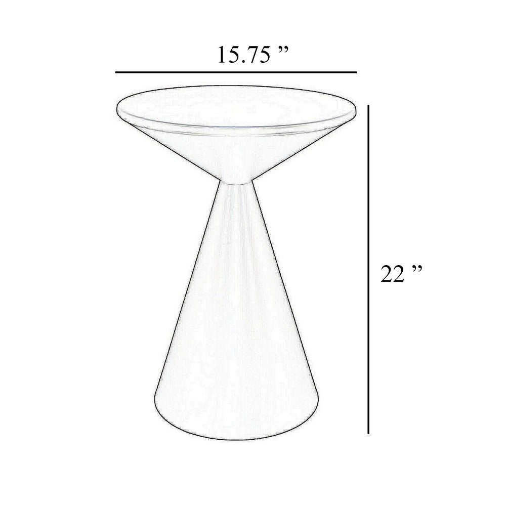 Eula Tall Plant Stand Table, 22 Inch Round Tapered Metal Base, White -BM331423
