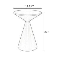 Eula Tall Plant Stand Table, 22 Inch Round Tapered Metal Base, White -BM331423