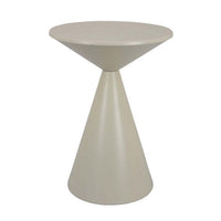 Eula Tall Plant Stand Table, 22 Inch Round Tapered Metal Base, White -BM331423
