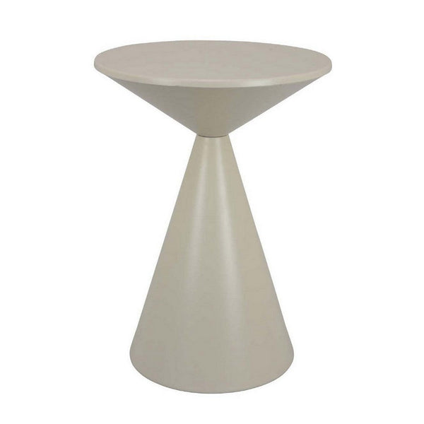 Eula Tall Plant Stand Table, 22 Inch Round Tapered Metal Base, White -BM331423