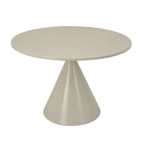 Eula Low Plant Stand Table, 24 Inch Round Tapered Metal Base, White -BM331425