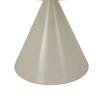 Eula Low Plant Stand Table, 24 Inch Round Tapered Metal Base, White -BM331425