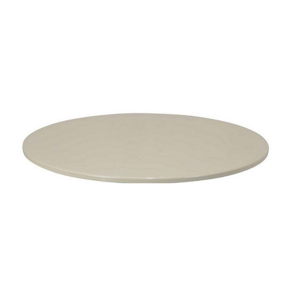 Eula Low Plant Stand Table, 24 Inch Round Tapered Metal Base, White -BM331425