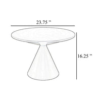 Eula Low Plant Stand Table, 24 Inch Round Tapered Metal Base, White -BM331425