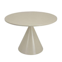 Eula Low Plant Stand Table, 24 Inch Round Tapered Metal Base, White -BM331425