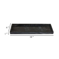 Decorative Accent Tray, 18 Inch Rectangular, Black Marble -BM331450