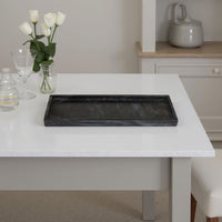 Decorative Accent Tray, 18 Inch Rectangular, Black Marble -BM331450