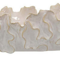 Decorative Accent Bowl, 18 Inch, Natural Wavelike Body, White Ceramic -BM331454