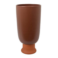 Decorative Vase, 15 Inch Tall Modern Accent PIece, Brown Ceramic -BM331464