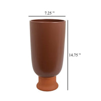 Decorative Vase, 15 Inch Tall Modern Accent PIece, Brown Ceramic -BM331464