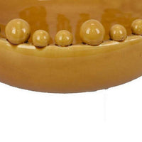 Saul Decorative Bowl, 16 Inch Yellow Ceramic Body, Bubble Design Edges -BM331472
