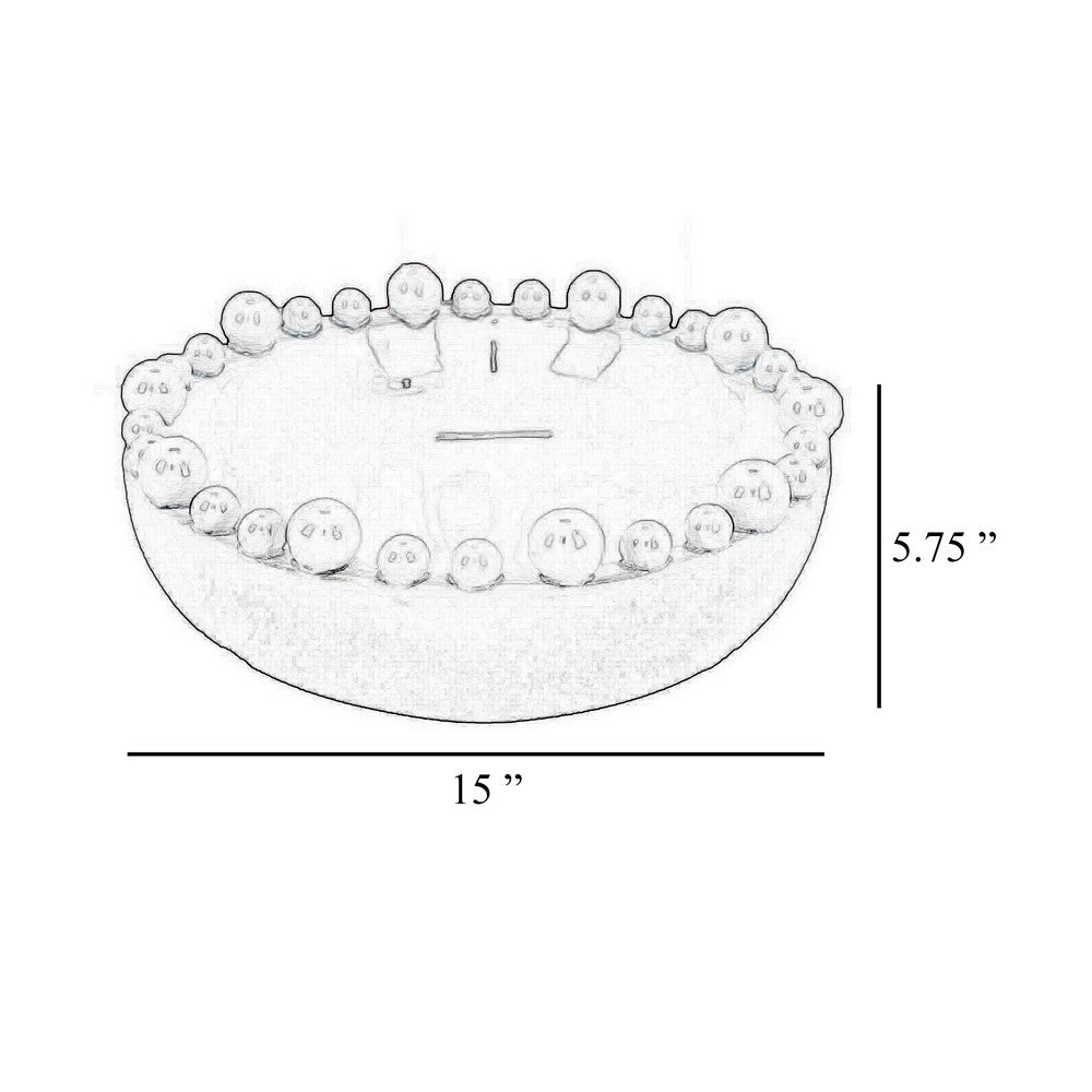 Saul Decorative Bowl, 16 Inch Yellow Ceramic Body, Bubble Design Edges -BM331472