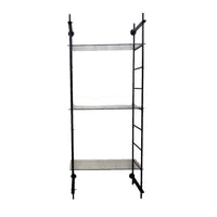 Plant Display Stand, 87 Inch, 3 Shelves Black Metal Ladder Design -BM331473