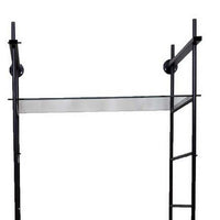 Plant Display Stand, 87 Inch, 3 Shelves Black Metal Ladder Design -BM331473