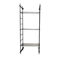 Plant Display Stand, 87 Inch, 3 Shelves Black Metal Ladder Design -BM331473