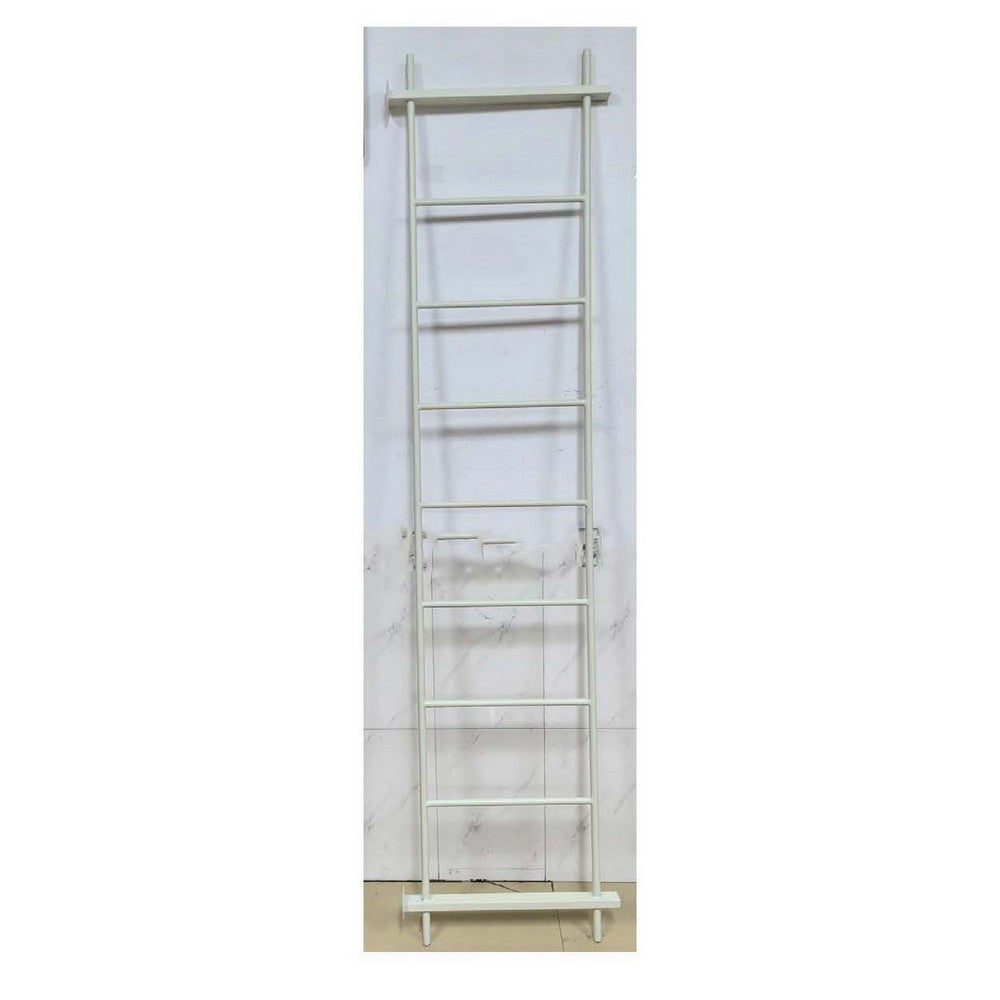Plant Display Stand, 87 Inch 7 Tier Ladder Design, White Metal Body -BM331474