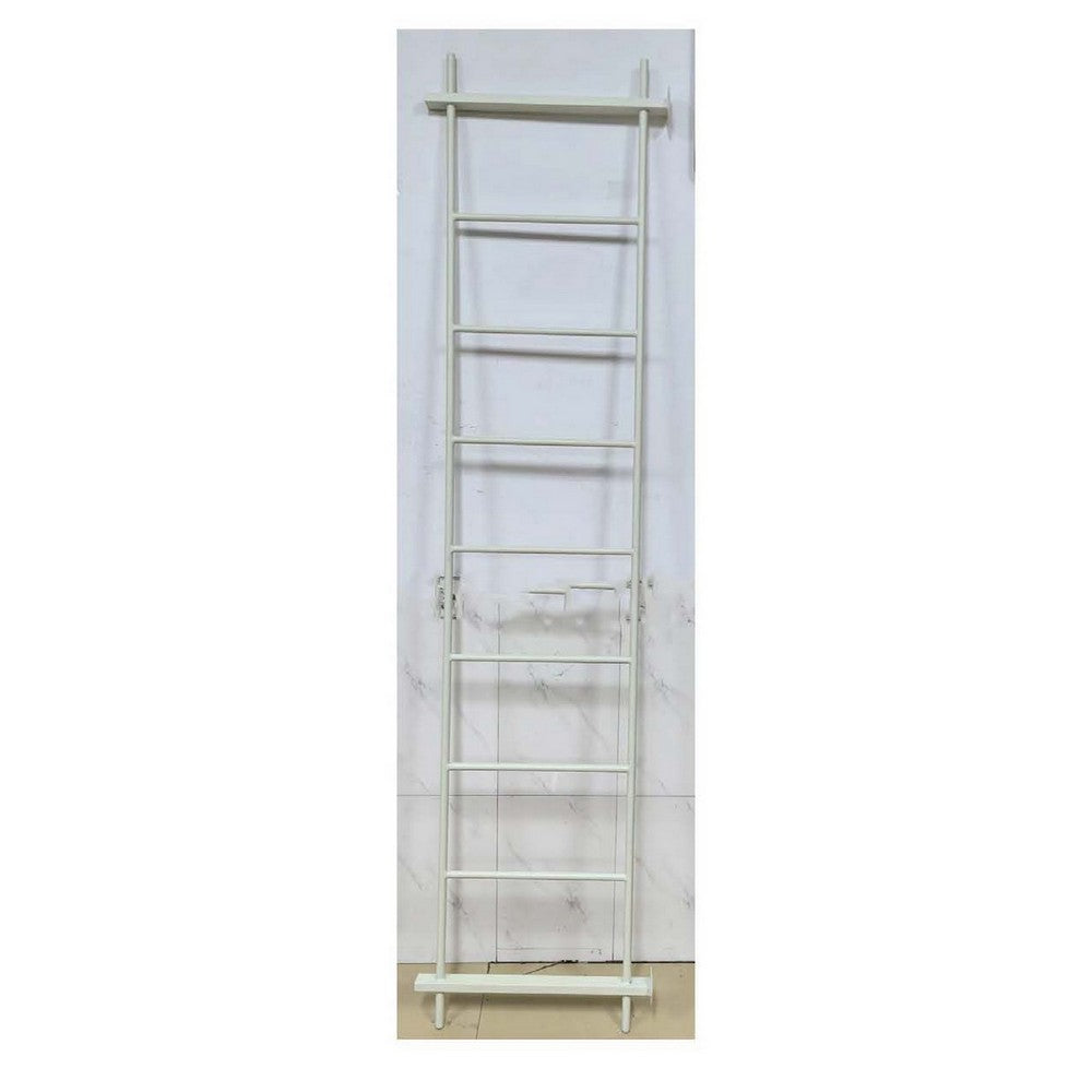Plant Display Stand, 87 Inch 7 Tier Ladder Design, White Metal Body -BM331474